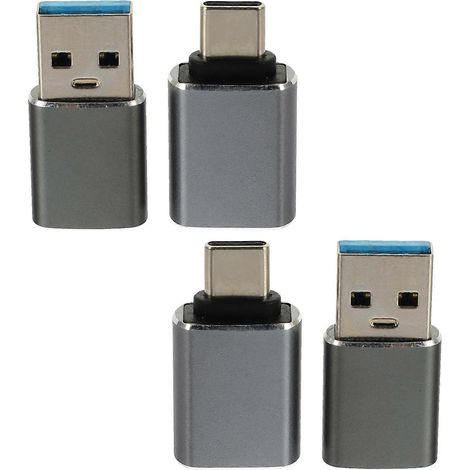 4er-pack Usb-c-auf-usb-otg-adapter (usb 3.0-auf-usb-typ-c-konverter) – 3 X 1,5 Cm – Grau