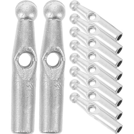 10 Kunststoff-befestigungsperlen Für Faltschirme, Zur Reparatur Von Schirmstreben. – 2,00 X 0,40 X 0,40 Cm – Silber