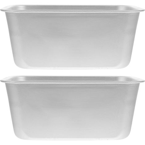 2 Kuchenformen Aus Aluminiumlegierung Für Kuchen, Hamburger, Toast Und Andere Speisen. – 16,30 X 9,80 X 7,00 Cm – Silber