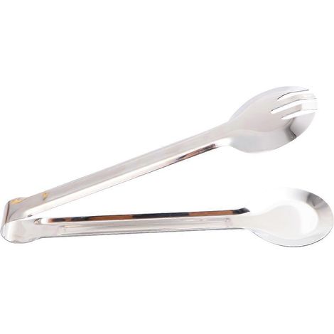 Multifunktionale Brotzange Aus Edelstahl, Servierzange Für Grillgut, Salat Und Steak (runde Zange) – 24,00 X 6,50 X 6,50 Cm