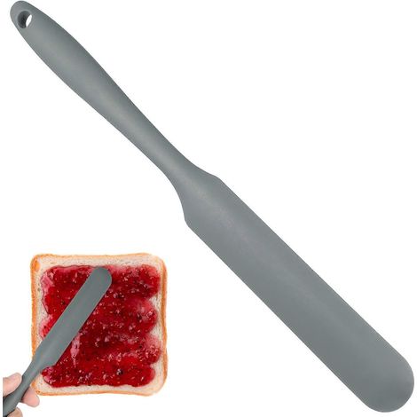 Küchenspatel, Silikon-kuchenspatel, Praktischer Butterspatel, Backzubehör – 23,6 X 2,5 X 0,5 Cm – Grau