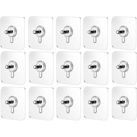 Set Mit 20 Transparenten Klebepads Zur Möbelaufhängung, Inklusive Schrauben, Rückstandsfrei, Für Die Küche. – 6,00 X 6,00 X 0,80 Cm – Silber