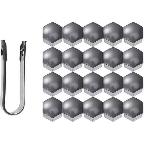 21-in-1 Sechskantmuttern-abdeckungen, Schraubenabdeckungen, Schutzkappen Für 17-mm-schrauben Mit Clips (grau) - Grau