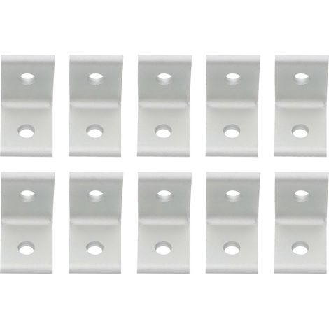 10 L-förmige Verbinder, Eckwinkel, Aluminiumprofile – 2,5 X 2,5 Cm – Silber