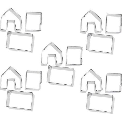 Set Mit 5 Ausstechformen (15-teilig) Für Weihnachtsplätzchen, Keksformen Und Lebkuchenhaus-ausstechformen – 4,5 X 4 Cm – Silber
