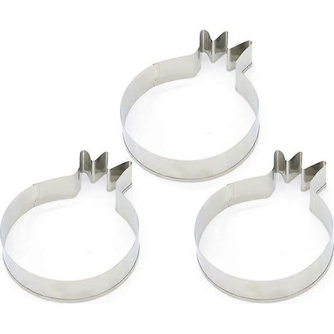 Set Mit 3 Ausstechformen Aus Edelstahl In Granatapfelform, Ideal Für Pralinen, Cupcakes Und Andere Selbstgemachte Desserts. – 9,80 X 7,50 X 2,00 Cm – Silber