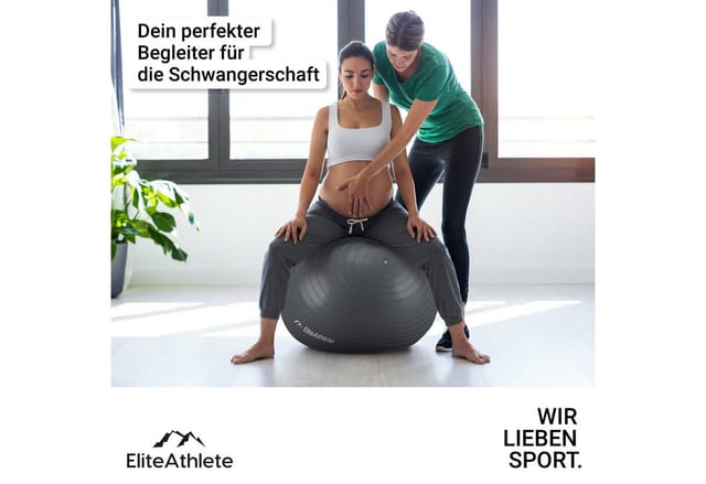 EliteAthlete Gymnastikball Gymnastikball Sitzball Büro ergonomisch - Fitness Yoga Schwangerschaft