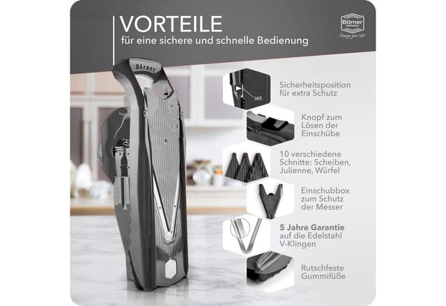 Börner Gemüsehobel Gemüsehobel V5 PowerLine Starter Set