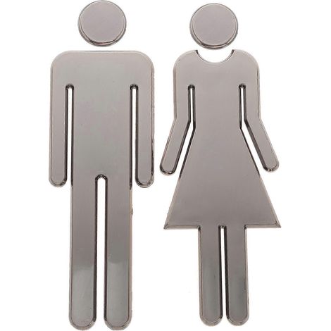 Paar Schilder Zur Kennzeichnung Von Herren- Und Damentoiletten – 20 X 7 X 0,4 Cm