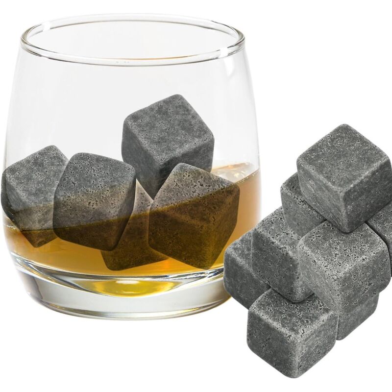Set Mit 9 Whisky-steinen – Eiswürfel Aus Speckstein Mit Kordelzugbeutel