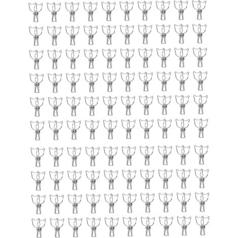 100 Stück Niedliche Katzen-schreibtischclips, Stabile Metallclips Mit Hohlem Schwanz, Bürobedarf, Silber