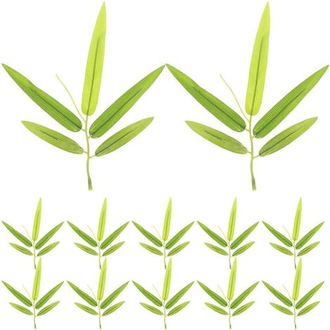 20 Künstliche Bambusblätter Für Blumenarrangements, Naturgetreue Nachbildungen – 19,00 X 16,50 X 0,50 Cm