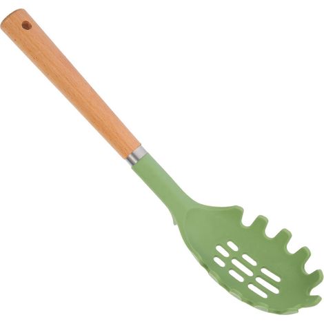 Pastagabel, Pastalöffel, Spaghettilöffel, Silikonwerkzeug – 35,00 X 7,00 X 2,50 Cm – Grün
