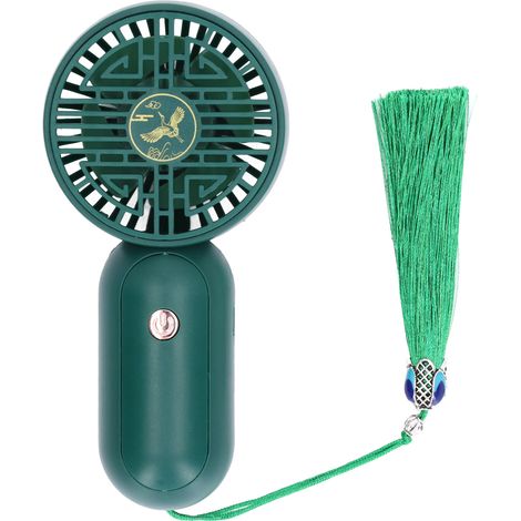 Usb-wiederaufladbarer Taschenventilator Mit Grüner Handschlaufe, Mini-ventilator Für Sport Und Reisen