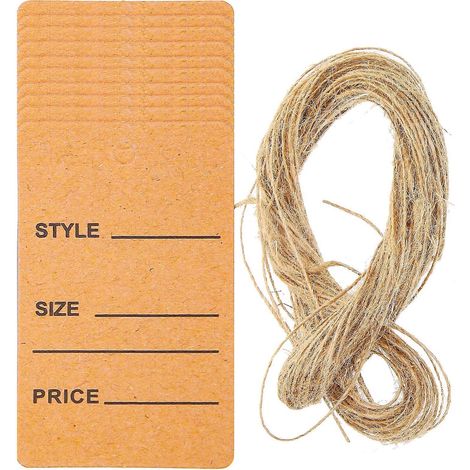200 Preisschilder Mit Schnur Für Kleidung, Beschreibbare Papieretiketten – 5 X 3 Cm – Hellbraun