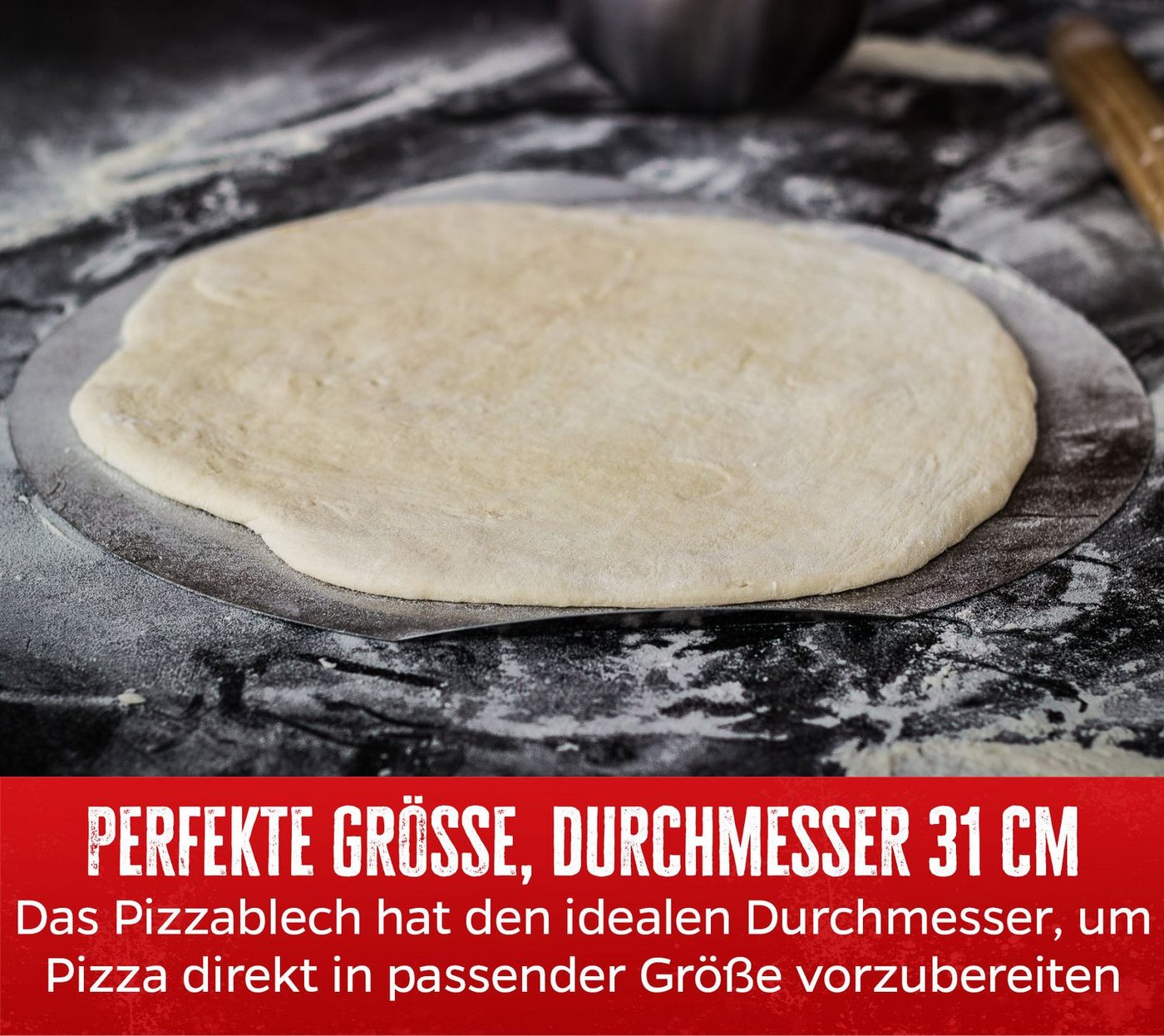 Grillfürst Aromaplanke Grillfürst Pizzablech Edelstahl 31 cm Bild 2