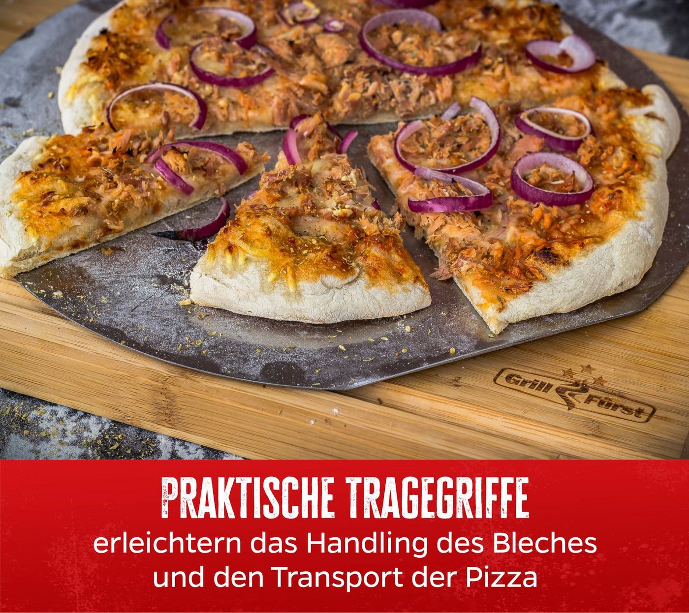 Grillfürst Aromaplanke Grillfürst Pizzablech Edelstahl 31 cm Bild 4
