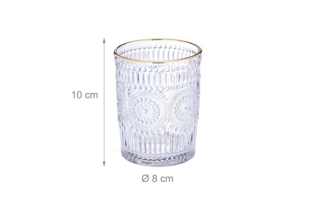 relaxdays Gläser-Set Vintage Trinkgläser 4er Set 300 ml, Glas