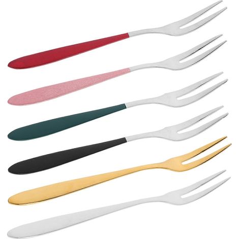 6-teiliges Set Aus Edelstahl-obstgabeln, Kuchengabeln, Eleganten Salatgabeln Und Gabeln Für Die Heimische Küche – 13,00 X 1,00 X 0,10 Cm