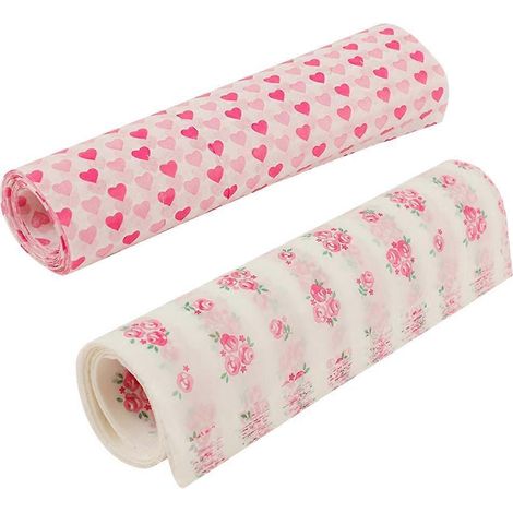 100 Blatt/2 Schachteln Ölbeständiges Backpapier Zum Backen, Verpacken Von Lebensmitteln Und Kochen (rosa/herzmuster, 50 Blatt Pro Schachtel) – 25 X 21,5 Cm