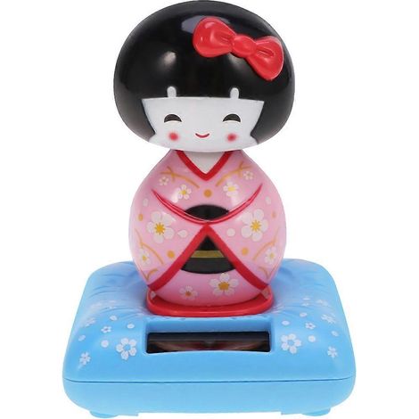 Kreative Rosafarbene Japanische Maiko-puppe Im Kimono, Solarbetriebener Autoanhänger, Auto-innenausstattung, Geschenk Für Zuhause Oder Büro – 117 Cm – Rosa