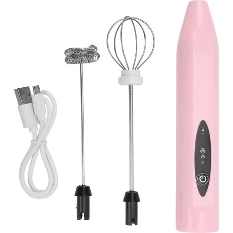 Tragbarer Usb-elektromixer Mit 2 Rutschfesten Schneebesen Zum Backen Zu Hause, Rosa