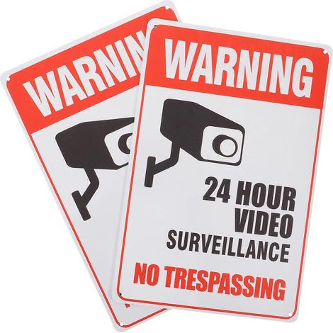 2 Schilder Mit Der Aufschrift „privatgrundstück“ Und 24-stunden-videoüberwachung (warnung). – 30,00 X 20,00 X 0,30 Cm