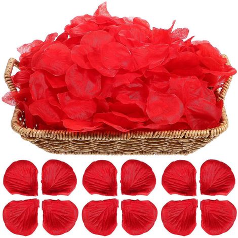 2000 Künstliche Rote Rosenblätter, Rosenblätter Für Den Valentinstag, Romantische Accessoires Für Geburtstage – 4,20 X 4,00 X 0,10 Cm