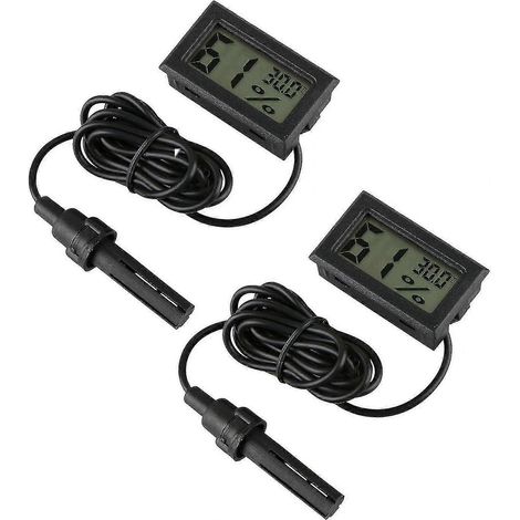 Digitales Thermometer-hygrometer, 2er-pack, Mini-sondenthermometer, Temperatur- Und Feuchtigkeitsanzeige (2er-pack)