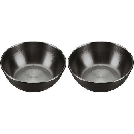 Set Mit 2 Edelstahltellern Für Saucen Und Gemüse – 8,2 X 3 Cm – Schwarz