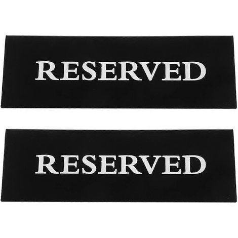Set Mit 2 Wiederverwendbaren V-förmigen Restaurantschildern, Dekoratives „reserviert“-schild Für Reservierte Tische – 20 X 7 Cm – Schwarz