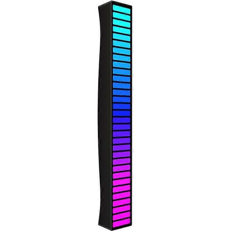 Rgb-rhythmuslampe Mit 32 Leds, Usb-betriebenes Auto-nachtlicht, Ambientebeleuchtung – 20 X 2,5 X 2 Cm – Schwarz