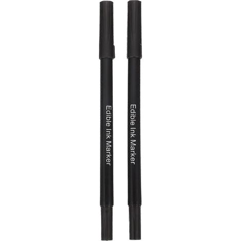 Set Mit 2 Lebensmittelechten Filzstiften Zum Backen Und Malen. – 19,00 X 1,00 X 1,00 Cm – Schwarz