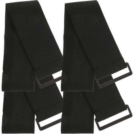 Set Mit 4 Elastischen Klettbändern, Vielseitig Einsetzbar Und Wiederverwendbar – 50 X 5 X 0,5 Cm – Schwarz