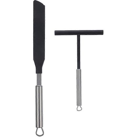 Crêpe-spatel-set Aus Edelstahl Mit Schaber Und Reibe – 20,00 X 12,30 X 1,00 Cm