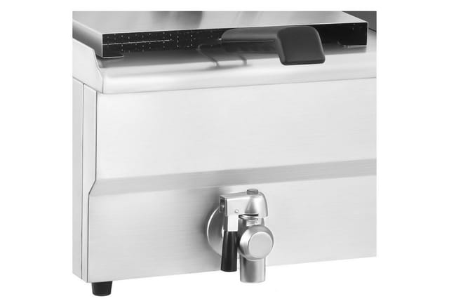 Royal Catering Fritteuse RCEF 16DH-1, 6400 W, 2 x 16 L Doppel mit Ablasshahn Kaltzonen