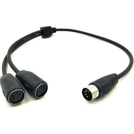 5-poliges Midi-audio-adapterkabel (stecker Auf Zwei Buchsen) Für Midi-keyboards Und Gitarre