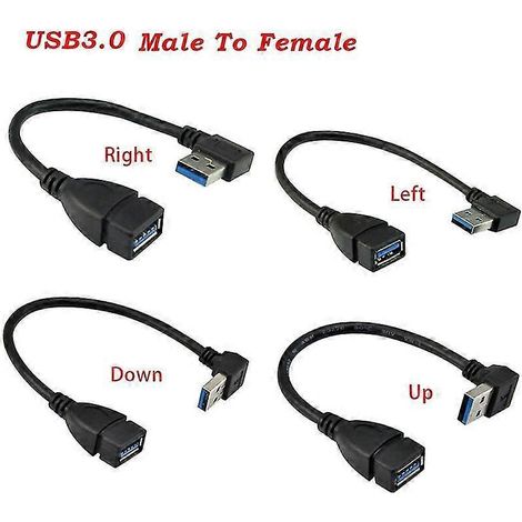 90-grad-winkel-usb-3.0-typ-a-verlängerungskabel – Stecker Auf Buchse – E