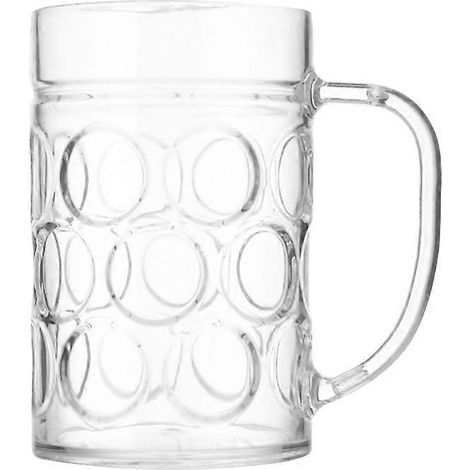 Transparenter Acryl-bierbecher, Saftglas, Wasserglas Mit Henkel Für Die Hausbar (500 Ml) – 12,80 X 8,00 X 8,00 Cm