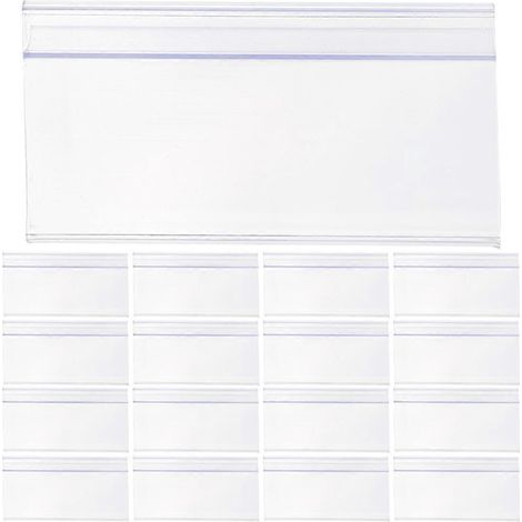 Packung Mit 25 Transparenten Etikettenhaltern Für Supermarktregale Und Preisauszeichnungen Im Einzelhandel – 8 X 4 Cm – Transparent