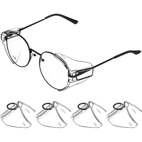Paar Schutzbrillen Mit Seitenschutz Und Schutzbrillenklappen – 5,00 X 4,50 X 2,00 Cm – Transparent