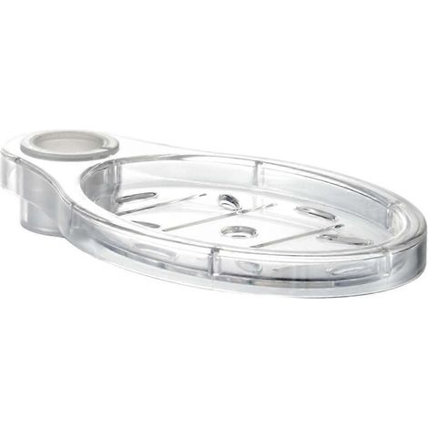 Transparente, Ovale Duschseifenschale Mit Höhenverstellbarem Seifenhalter. – 17,00 X 9,50 X 2,50 Cm