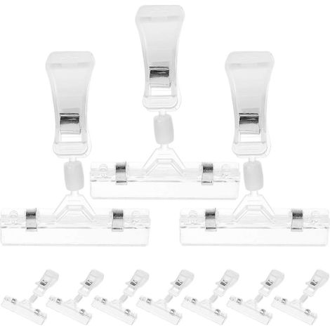 Packung Mit 10 Transparenten Preisschildclips, Geeignet Für Supermärkte Und Geschäfte. – 10,5 X 8 X 2,6 Cm – Transparent