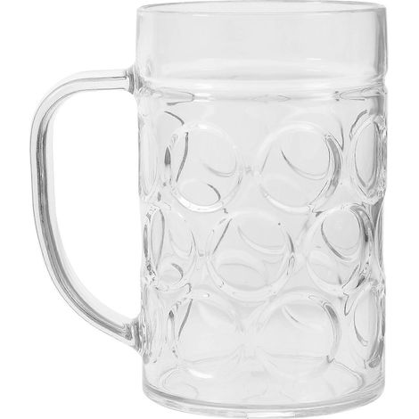 Transparenter Kunststoffbecher (530 Ml) Mit Henkel, Ideal Für Wasser, Bier Oder Partys Zu Hause Oder In Der Bar. – 530 Ml – Transparent 06