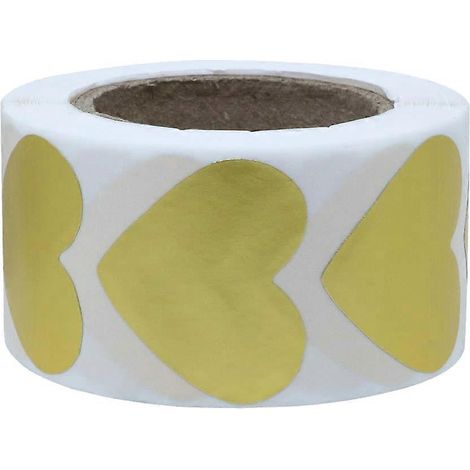 Rolle/500 Goldene, Herzförmige Aufkleber – Etiketten Für Unternehmen, Lebensmittel, Als Dankeschön-aufkleber Für Kekse, Bäckereien Und Diy-projekte – 2,5 X 2,5 Cm – Gold
