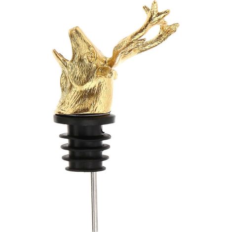 Weinausgießer In Hirschkopfform, Flaschenverschluss In Tierform, Kreativer Weinbelüfter Für Bar, Party Und Restaurant (gold) - Golden