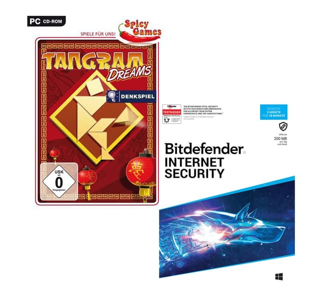 Bitdefender Internet Security 5 Geräte / 18 Monate + Tangram Dreams Windows