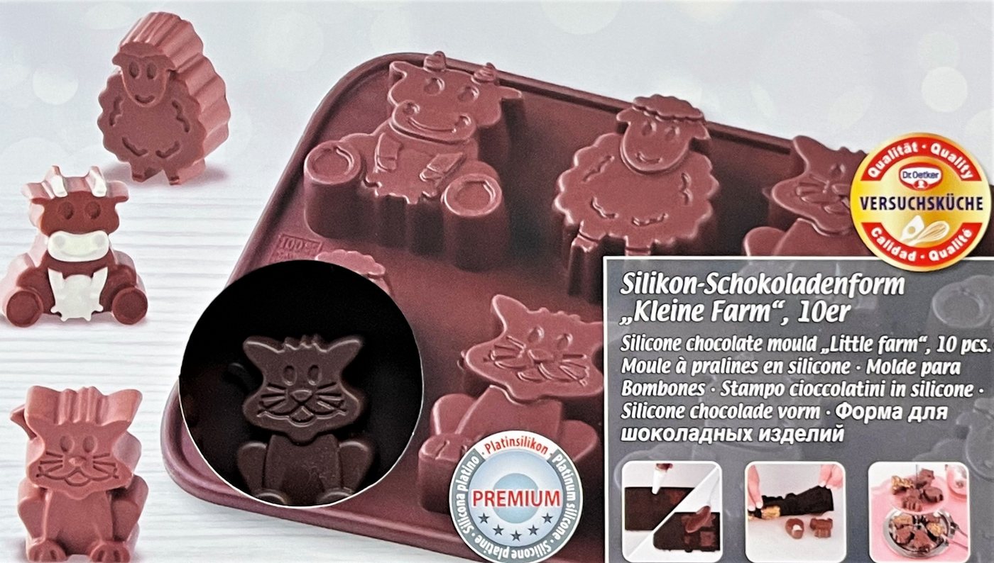 Zenker Backformen Backform Silikon SCHKOLADENFORM Kleine Farm Pralinen- Eiswürfel- Form Dr.Oetker Bild 2