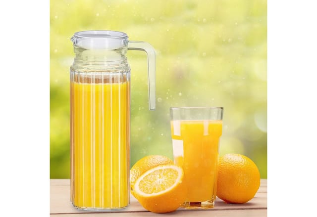 relaxdays Wasserkrug 2 x Saftkrug Glas 1 l