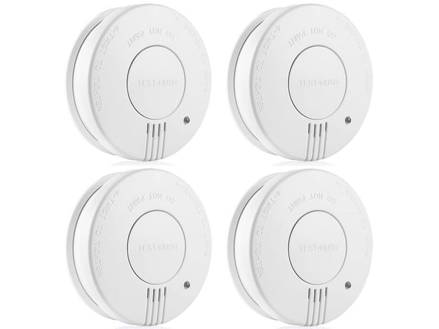 smartwares Rauchmelder (4er Set Brandmelder mit 5 Jahres Batterie, Weiß, Ø 10cm)